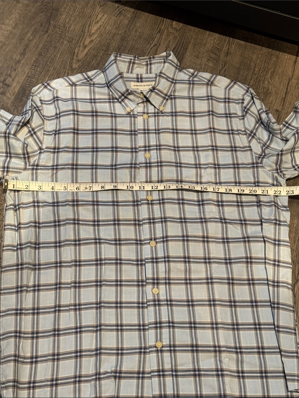 Preswick & Moore Plaid Cotton Blend Large Button Down Shirt - Picture 4 of 5